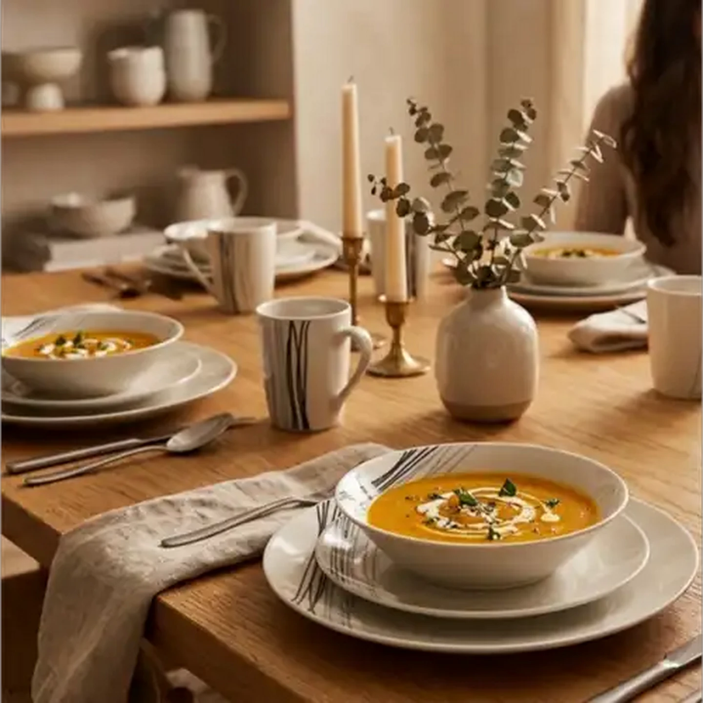 Image of Black Cane Dinner Set 16-Piece