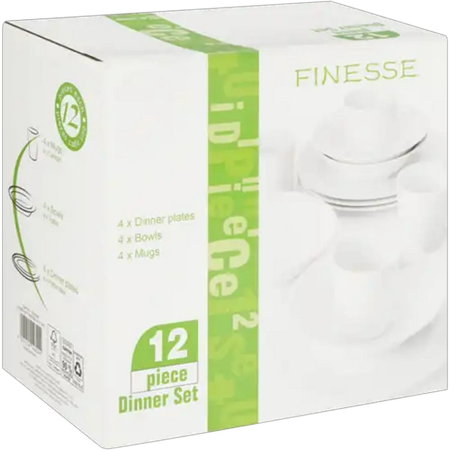 Image of Finesse White Dinner Set 12-Piece