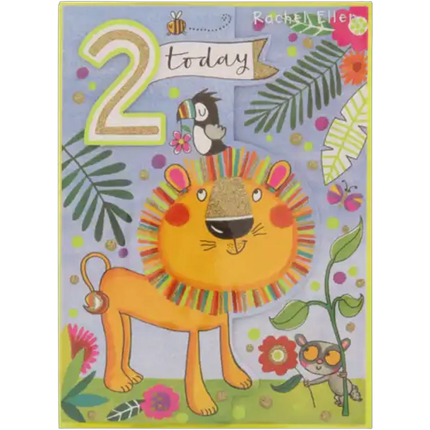 Image of Rachel Ellen 2 Today Lion Happy Birthday Card
