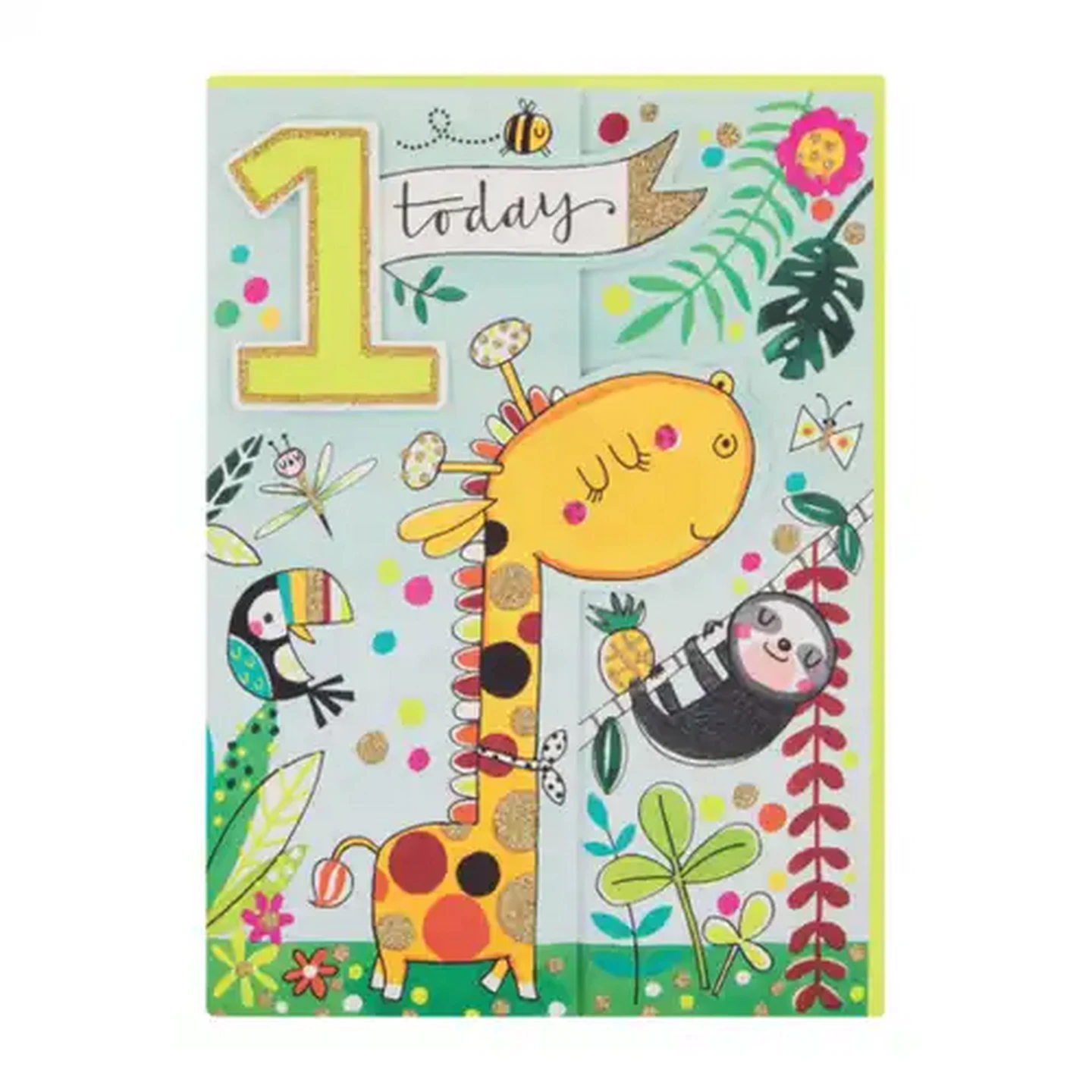 Image of Rachel Ellen Giraffe Themed 1st Birthday Card
