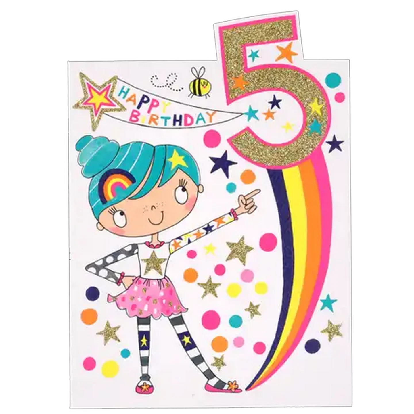 Image of Rachel Ellen Girl 5th Birthday Everyday Card