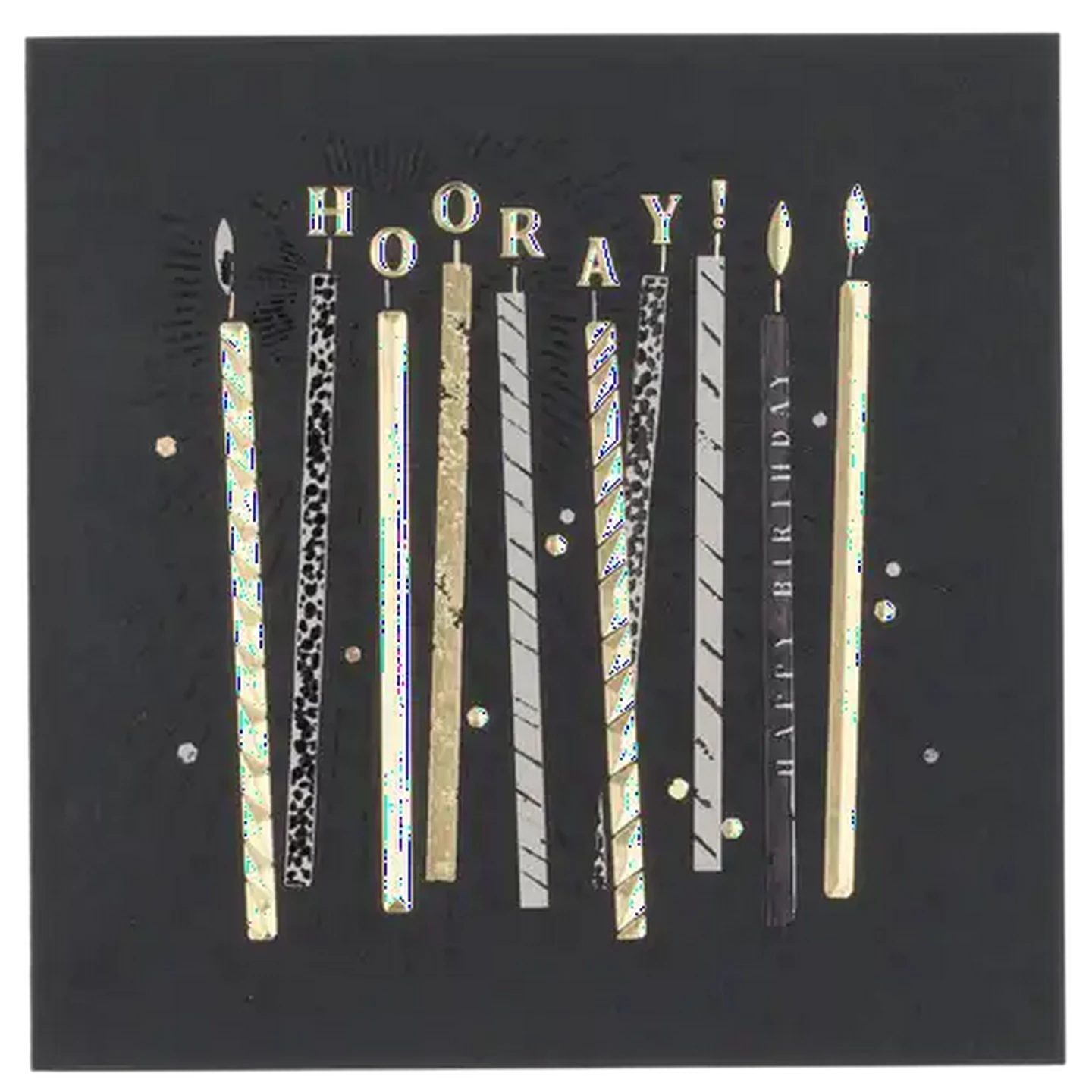 Image of Charcoal Gold Candles Birthday Everyday Card