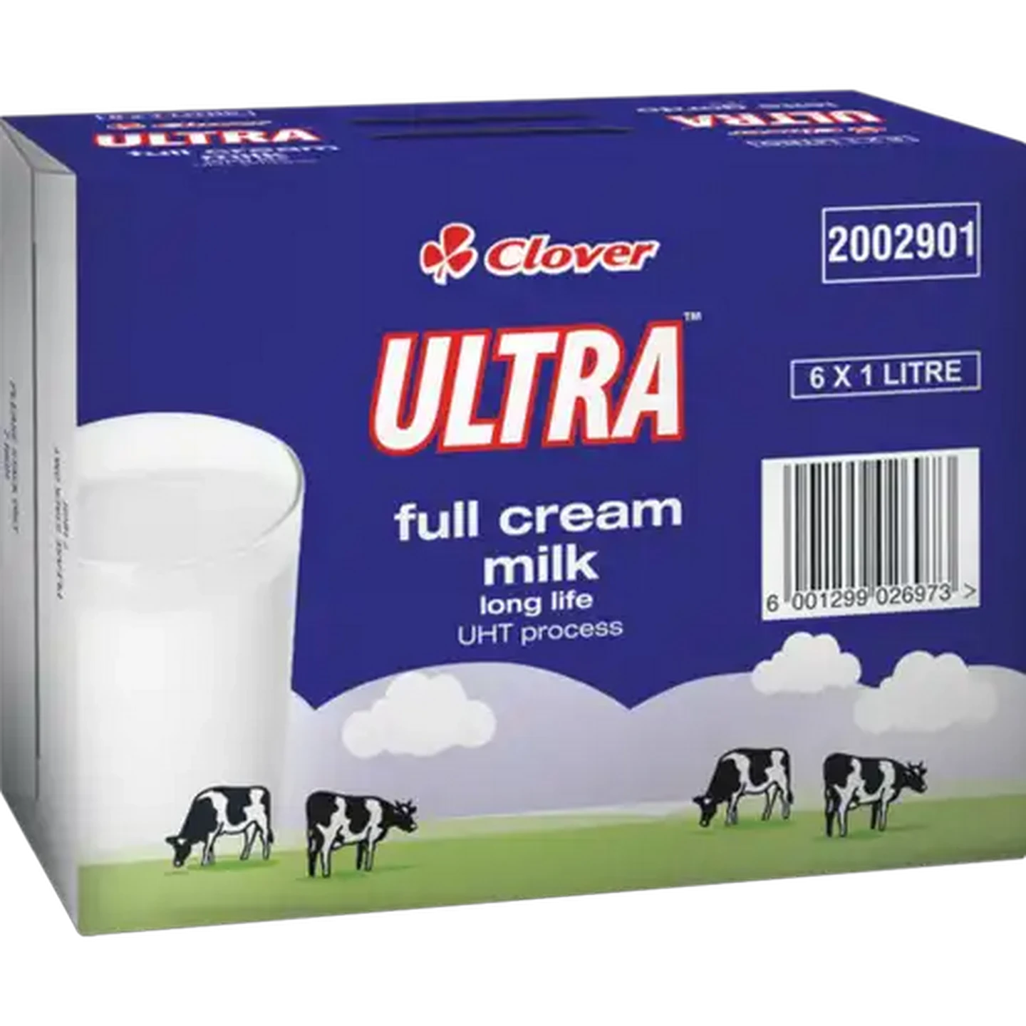 Image of Clover Ultra UHT Long Life Full Cream Milk Carton 6 x 1L