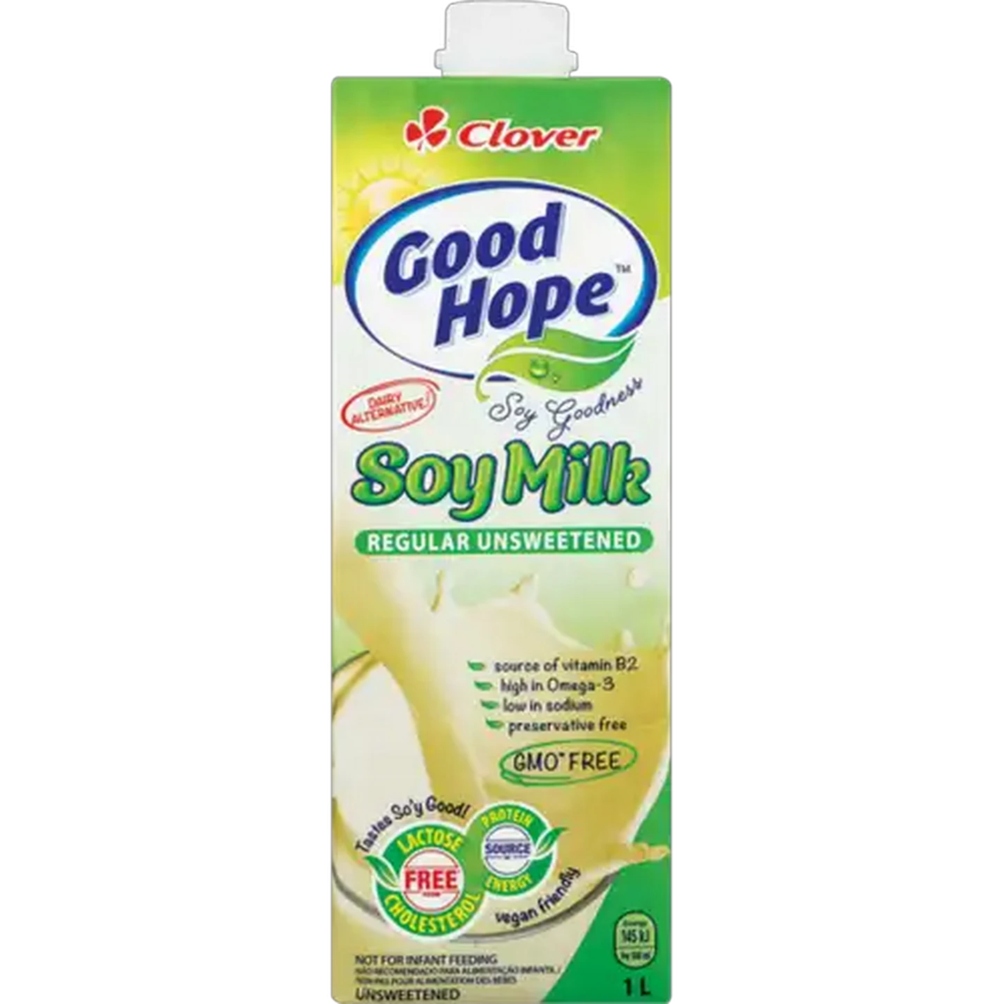 Image of Clover Good Hope UHT Regular Unsweetened Soy Milk Carton 1L