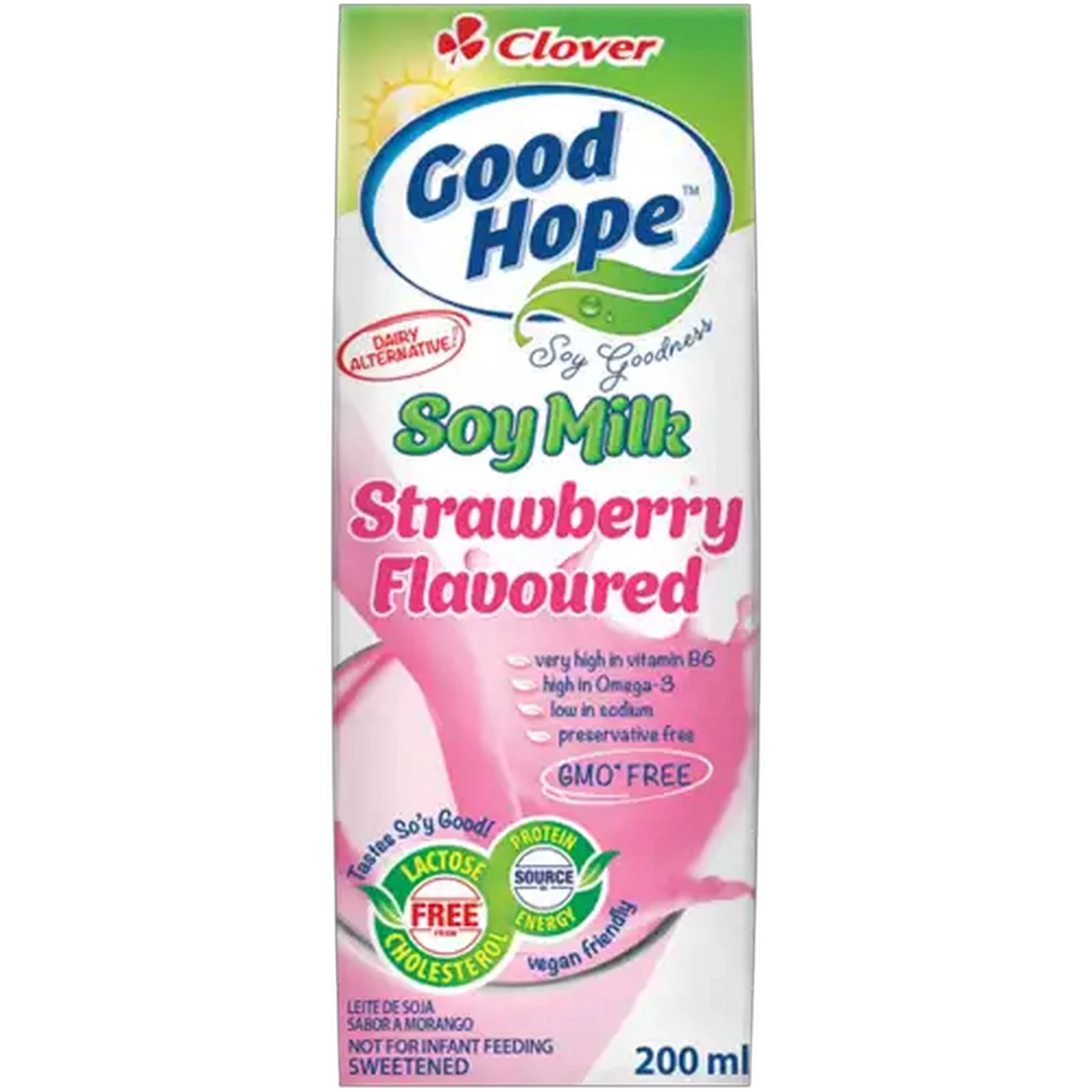 Image of Clover Good Hope Soy Milk Strawberry Flavoured 200ml