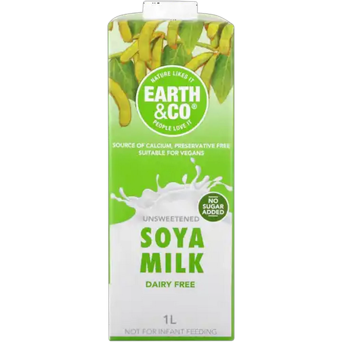 Image of Earth & Co. Unsweetened Soya Milk 1L