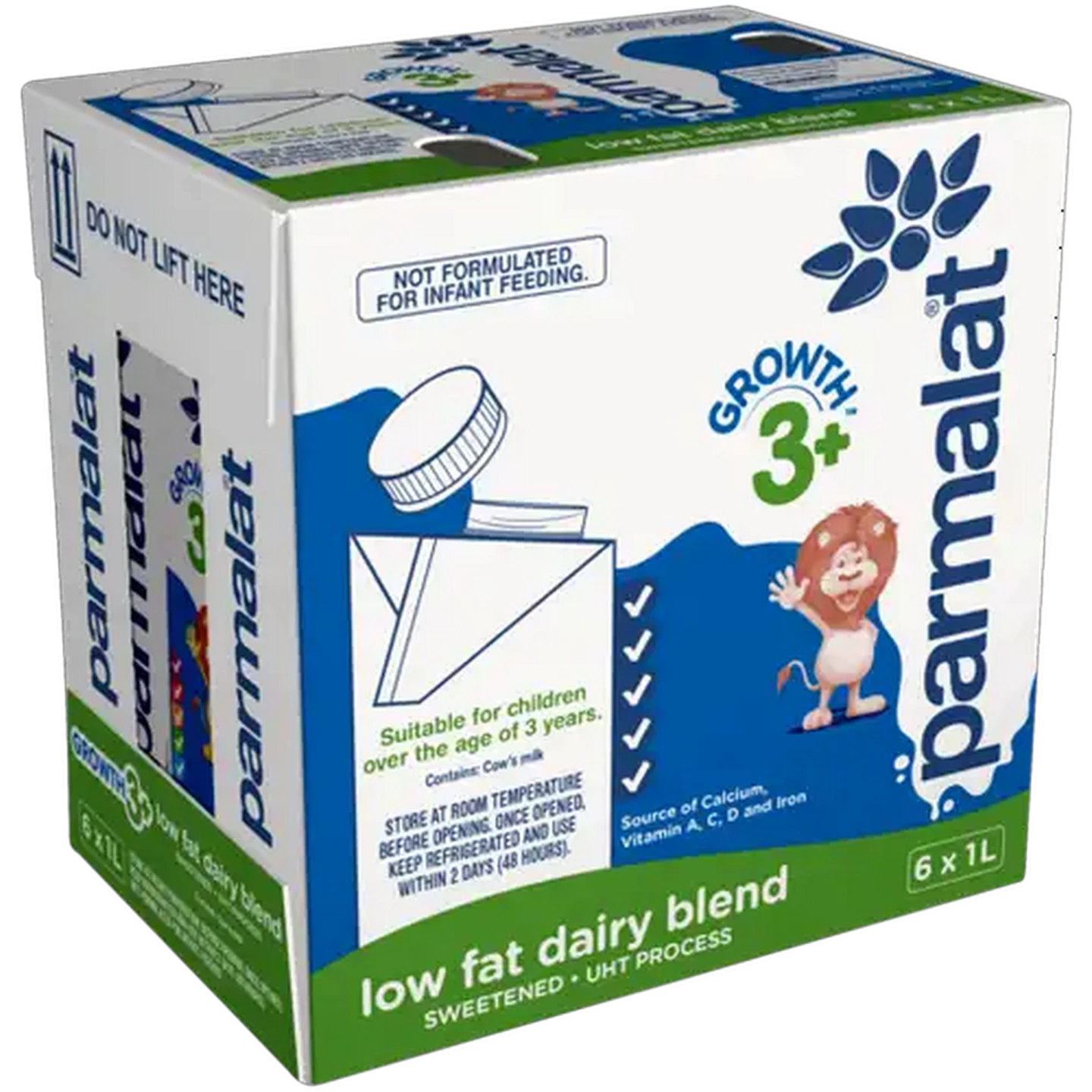 Image of Parmalat Growth 3+ Low Fat Dairy Blend Milk Cartons 6 x 1L