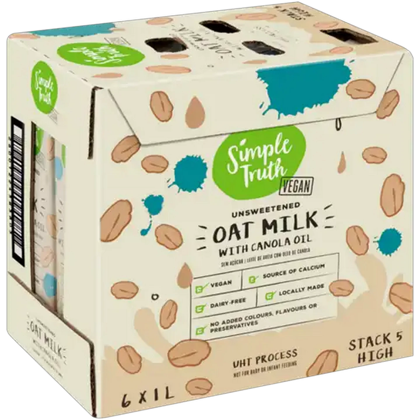 Image of Simple Truth Unsweetened Oat Milk with Canola Oil 6 x 1L