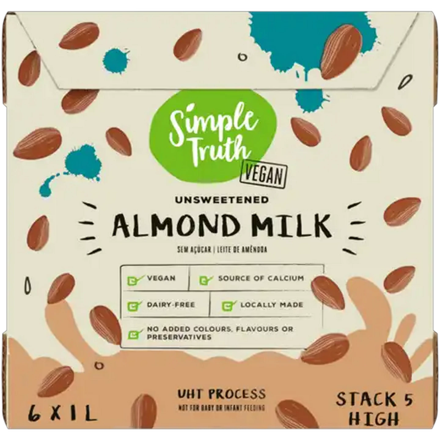 Image of Simple Truth Unsweetened Almond Milk 6 x 1L