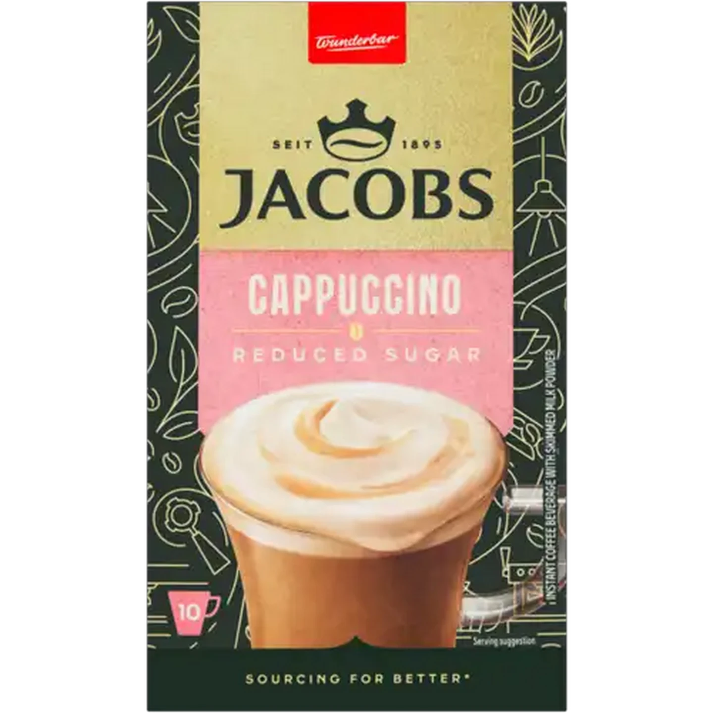 Image of Jacobs Reduced Sugar Cappuccino 10 x 11.1g