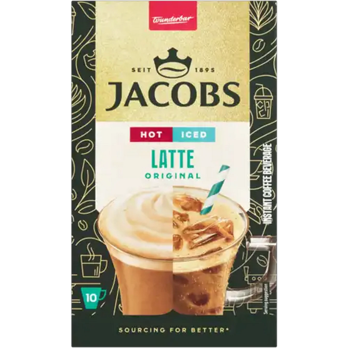 Image of Jacobs Hot & Iced Original Latte Instant Coffee 10 x 18.3g