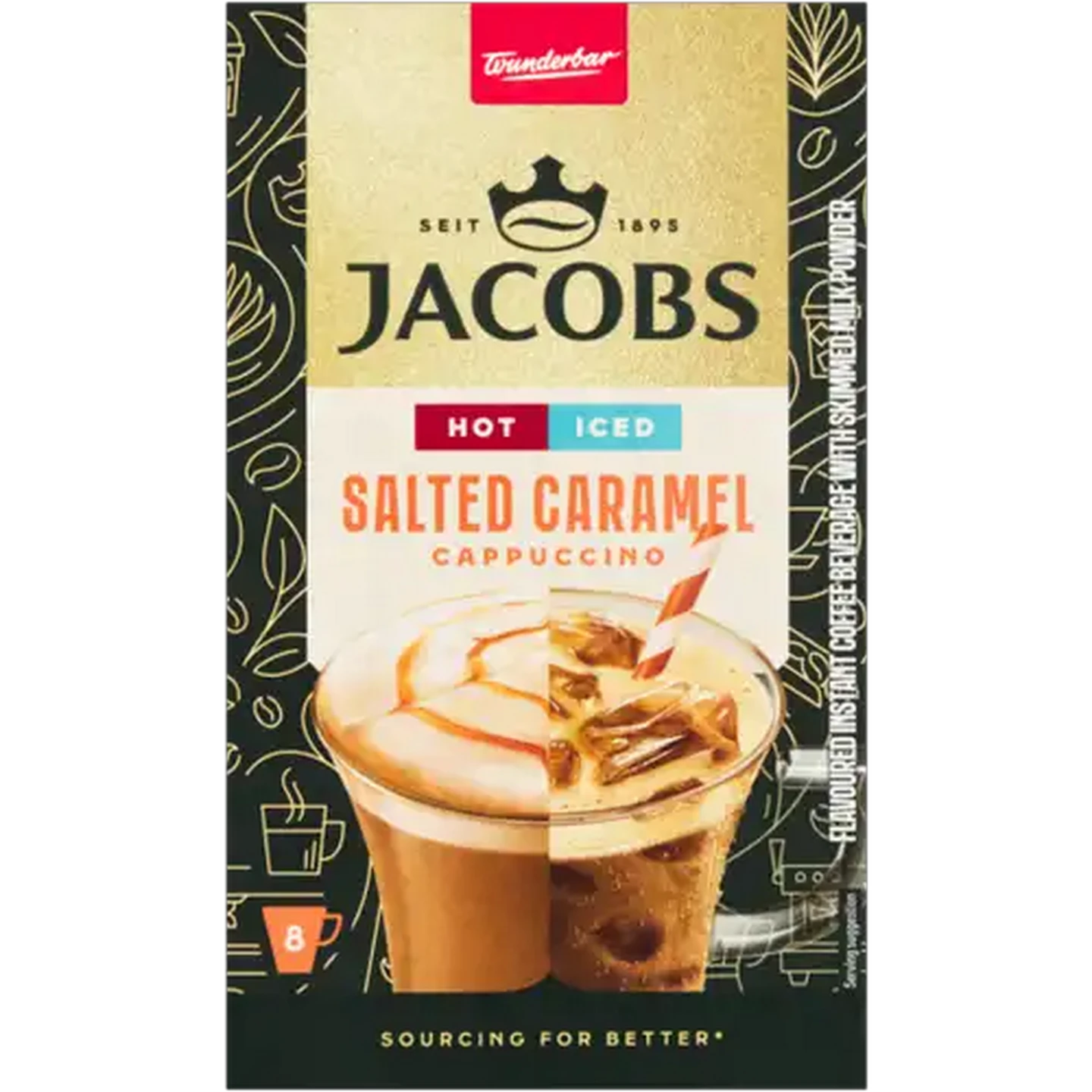 Image of Jacobs Salted Caramel Instant Cappuccino 8 x 20.3g
