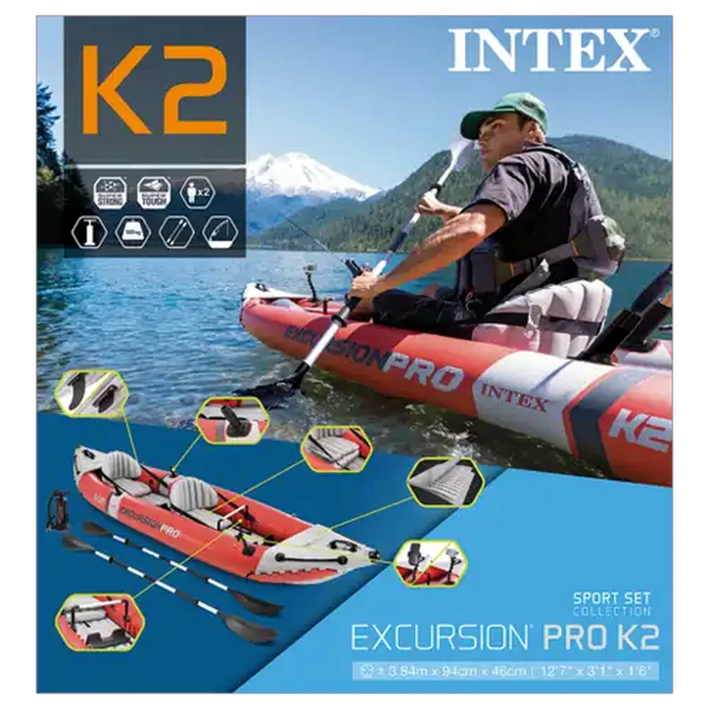 Image of Intex Excursion Pro K2 Kayak 384x94x46cm