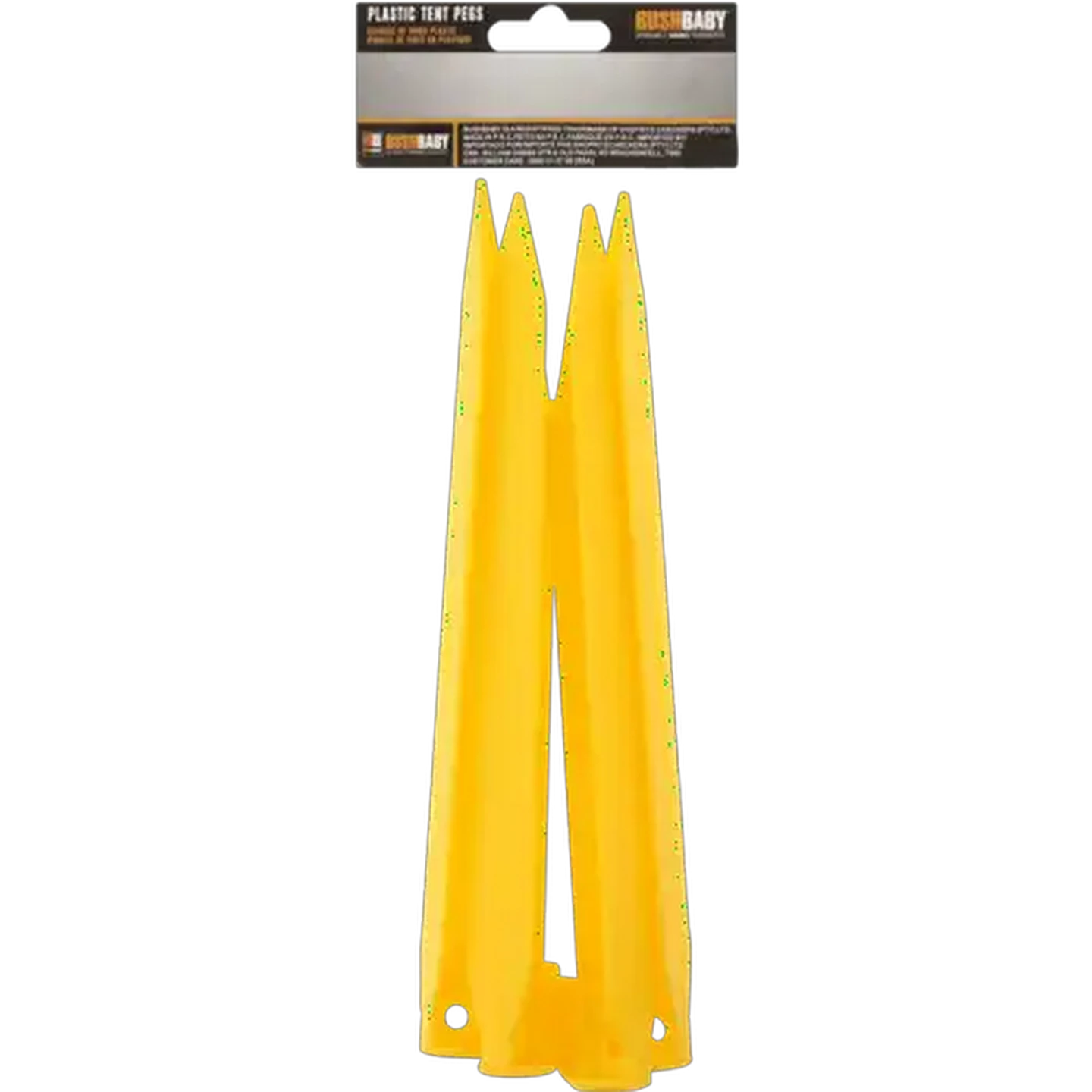 Image of Bush Baby Yellow Plastic Tent Pegs 23cm 4-Pack