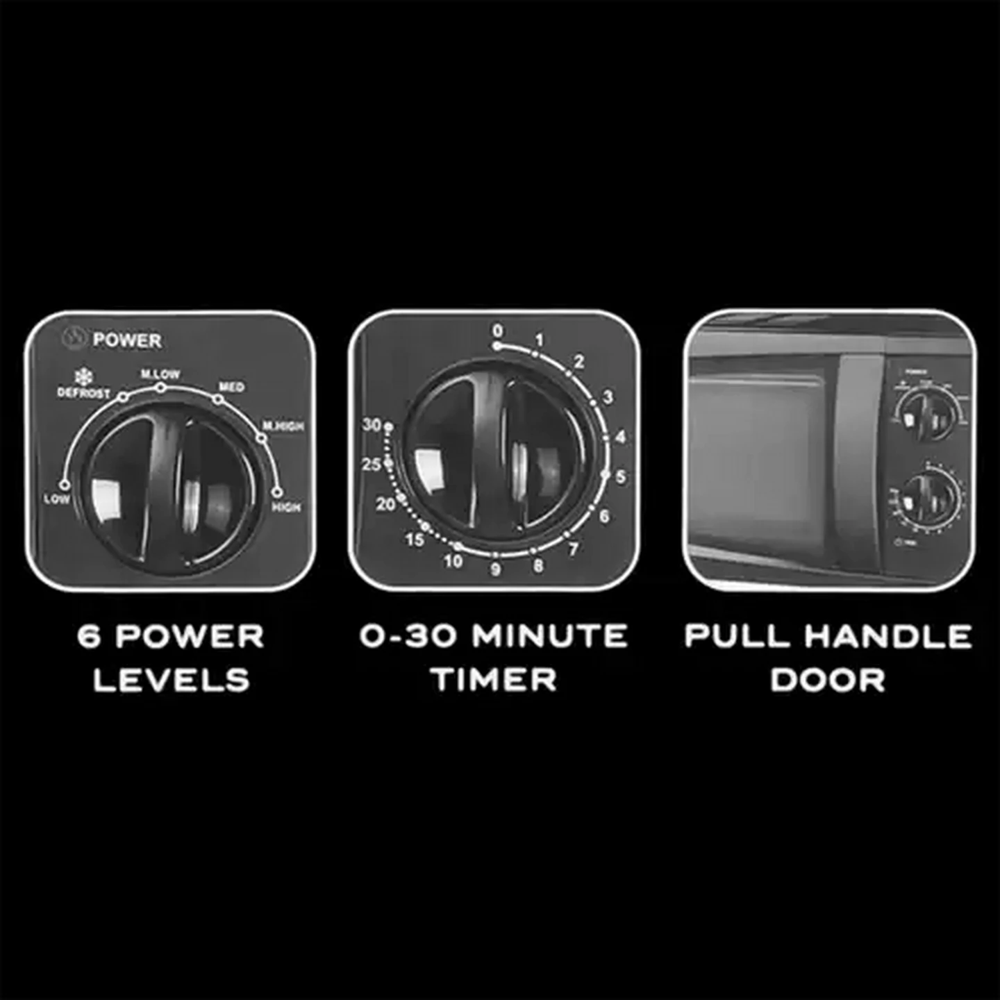 Image of Xssentials Black Manual Microwave 20L