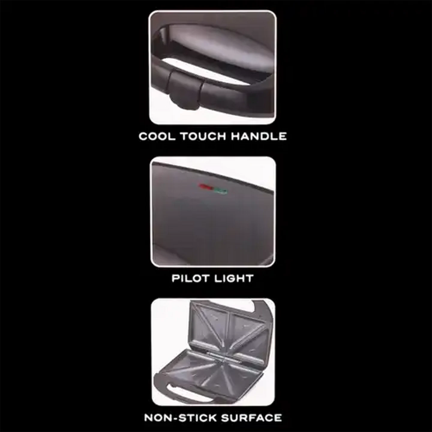 Image of Xssentials ST11 Black 2-Slice Sandwich Maker 700-800W