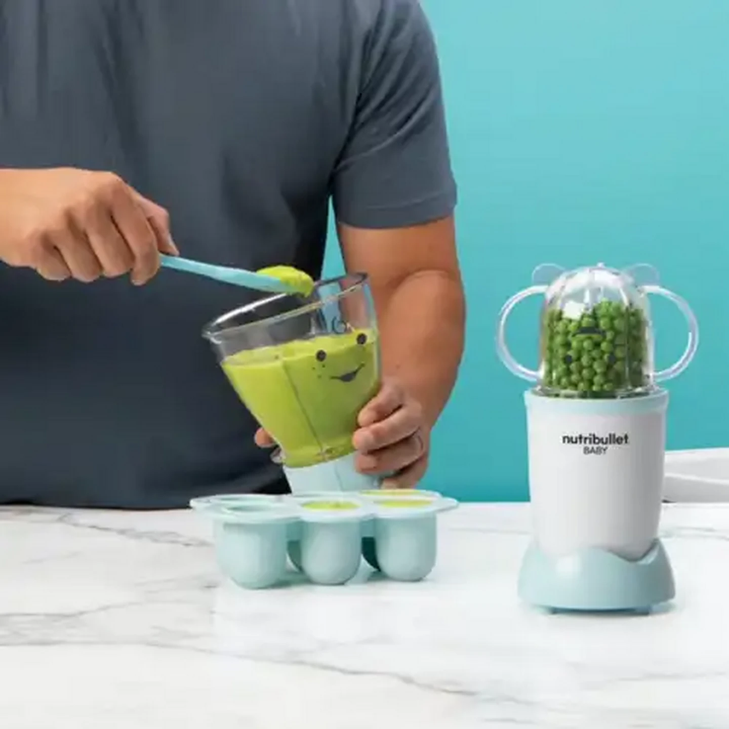 Image of NutriBullet Baby Bullet Blue & White Blender 200W