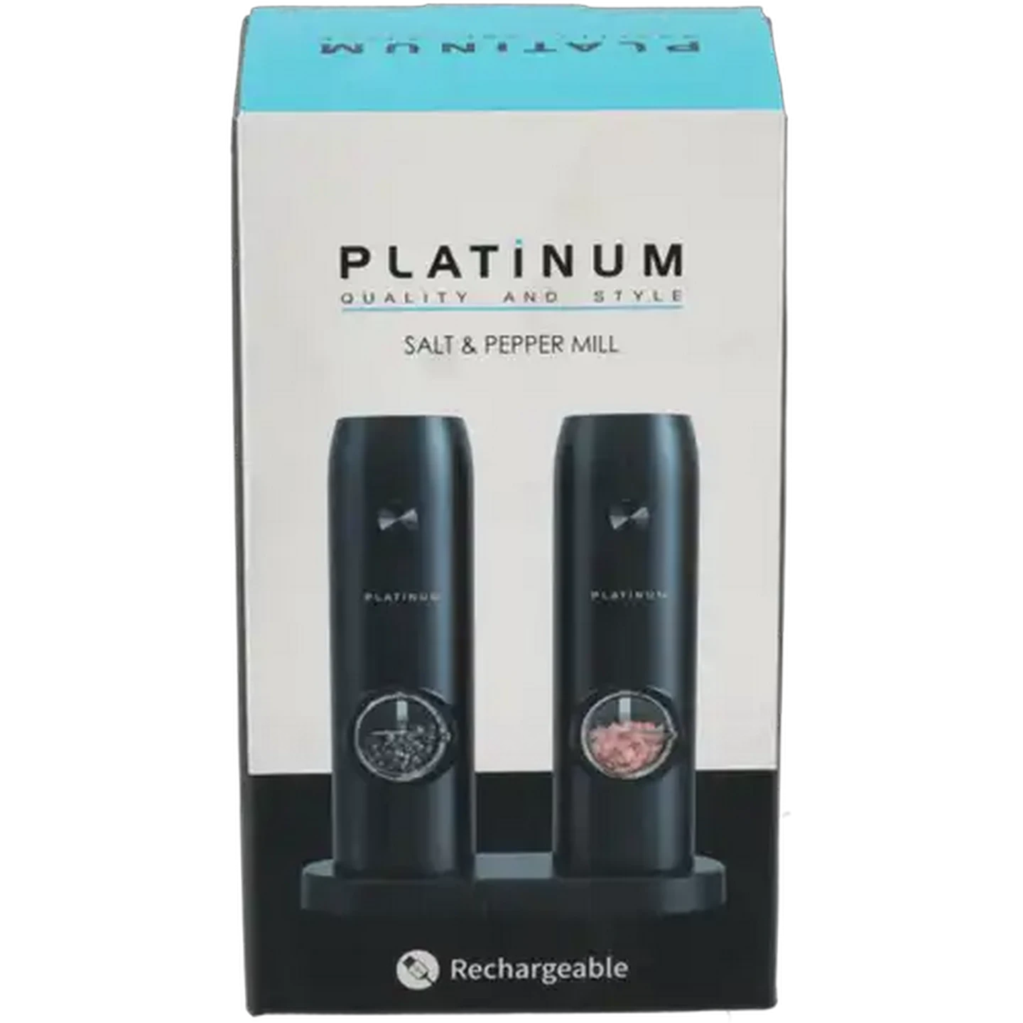 Image of Platinum Rechargeable Salt & Pepper Grinder Set