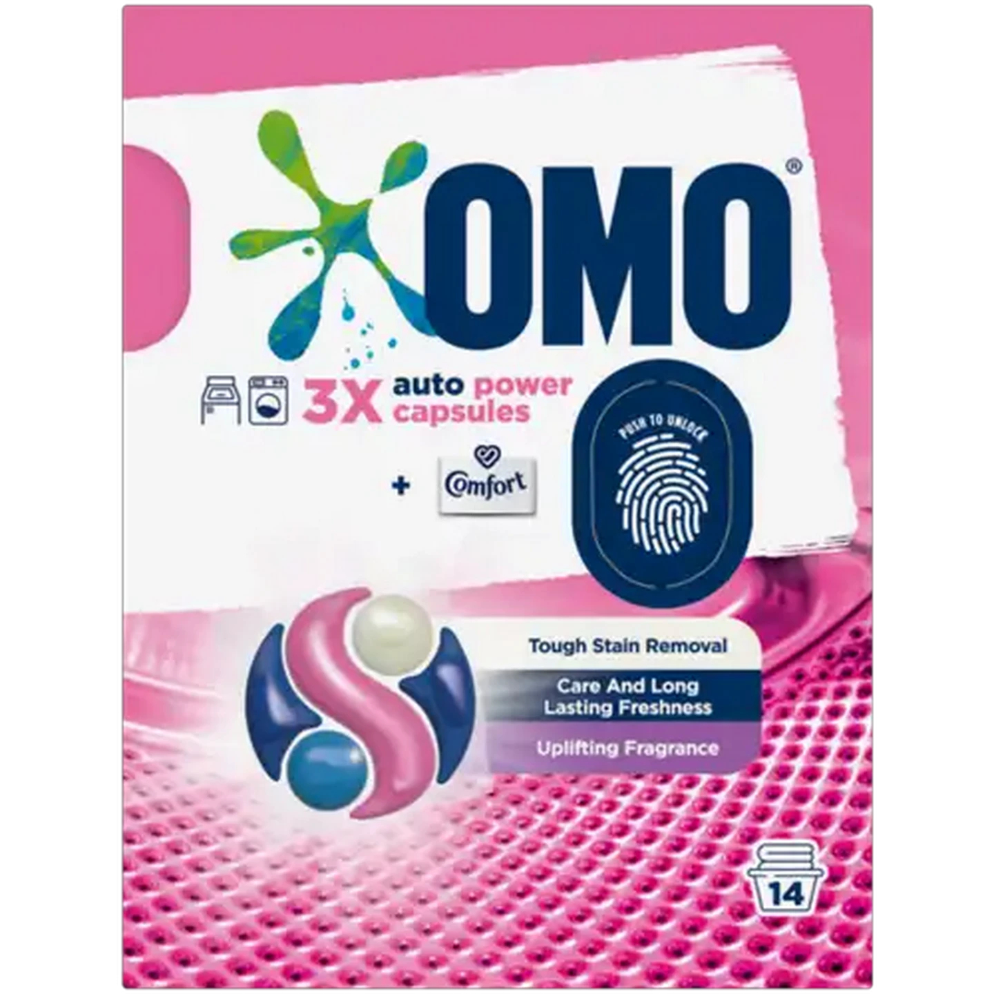 Image of OMO Auto Power Capsules with a Touch of Comfort 14 x 21ml