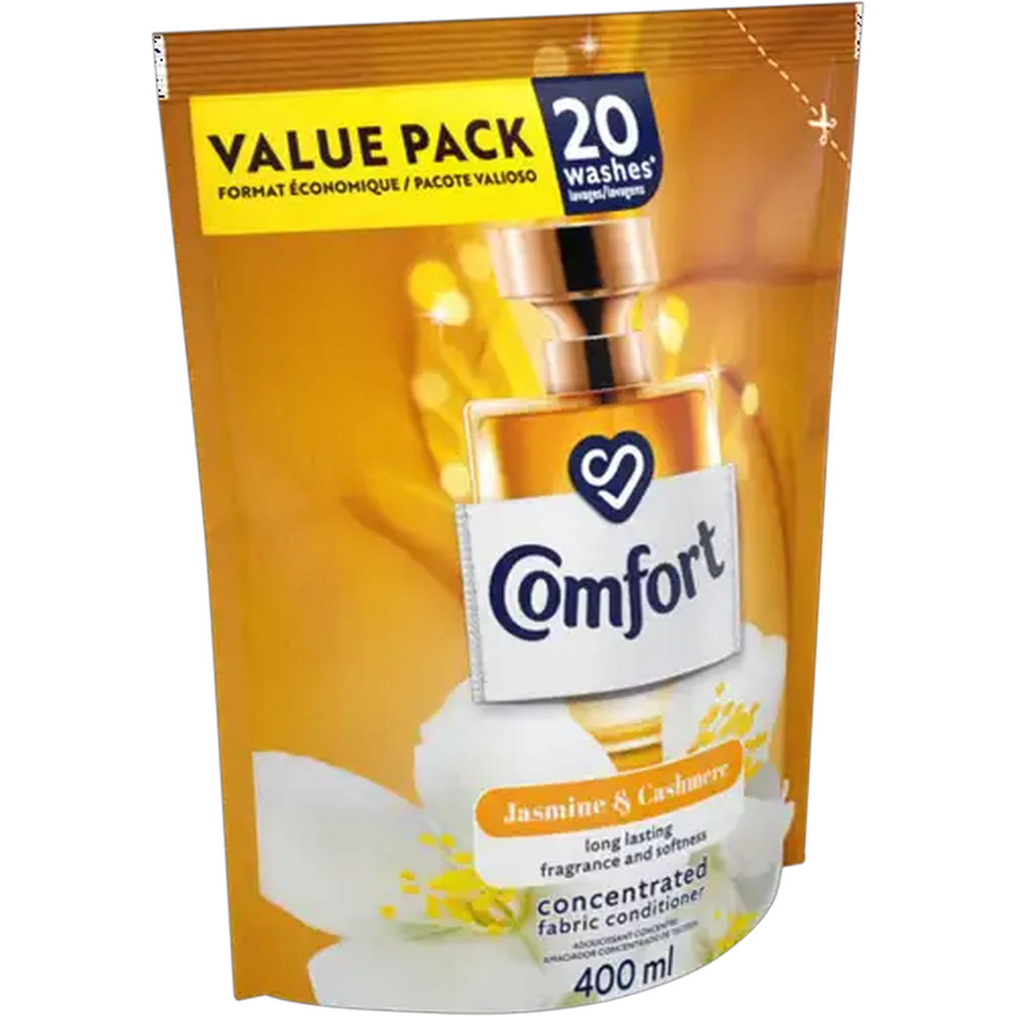 Image of Comfort Jasmine & Cashmere Concentrated Fabric Conditioner Refill 400ml