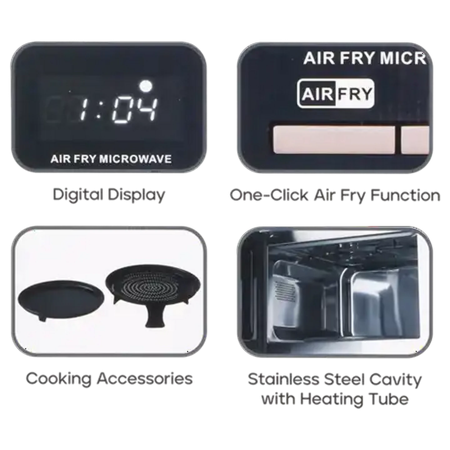 Image of Morphy Richards Black & Rose Gold Air Fryer Microwave Oven 25L