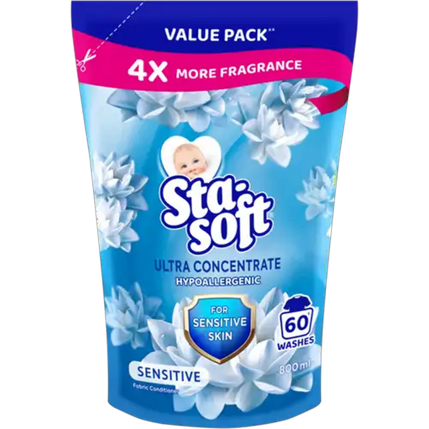 Image of Sta-soft Ultra Concentrate Sensitive Hypoallergenic Fabric Conditioner Refill 800ml