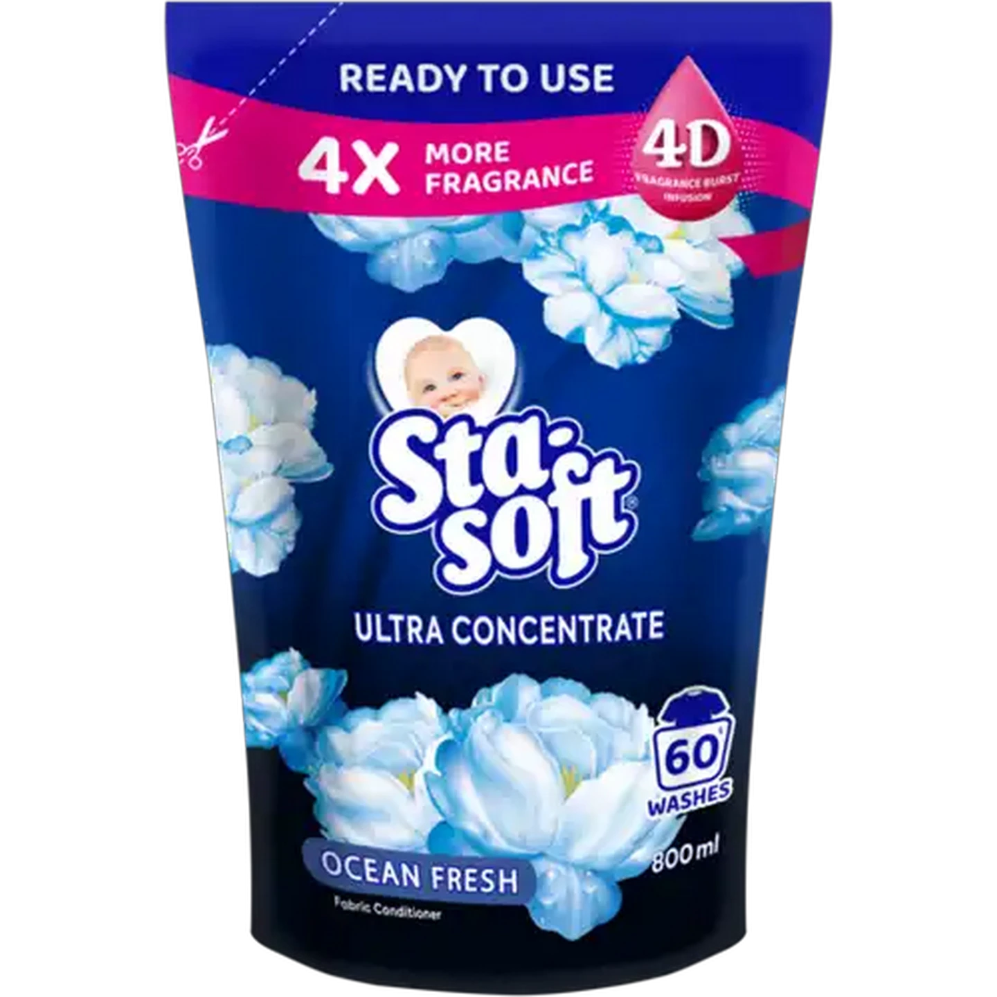 Image of Sta-soft Ultra Concentrate Ocean Fresh Ultra Concentrate Fabric Conditioner Refill 800ml