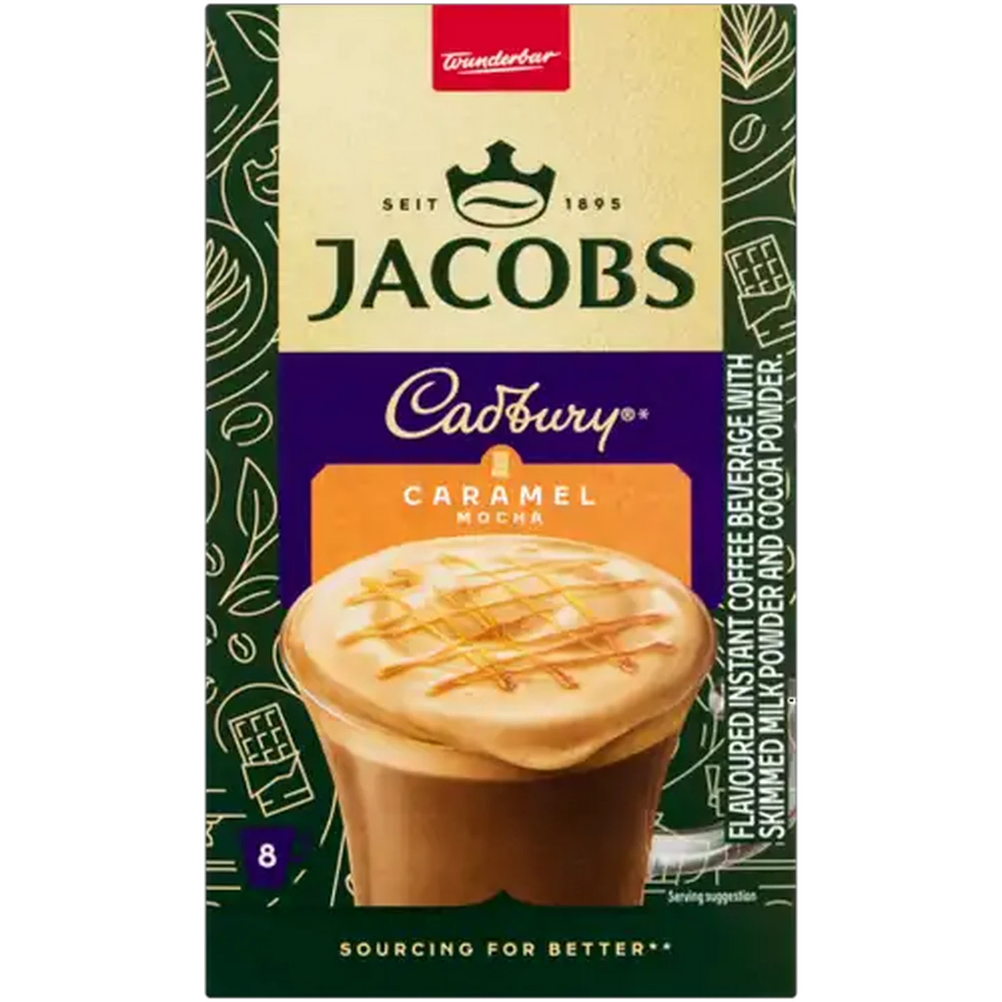 Image of Jacobs Cadbury Caramel Instant Mocha 8 x 18g