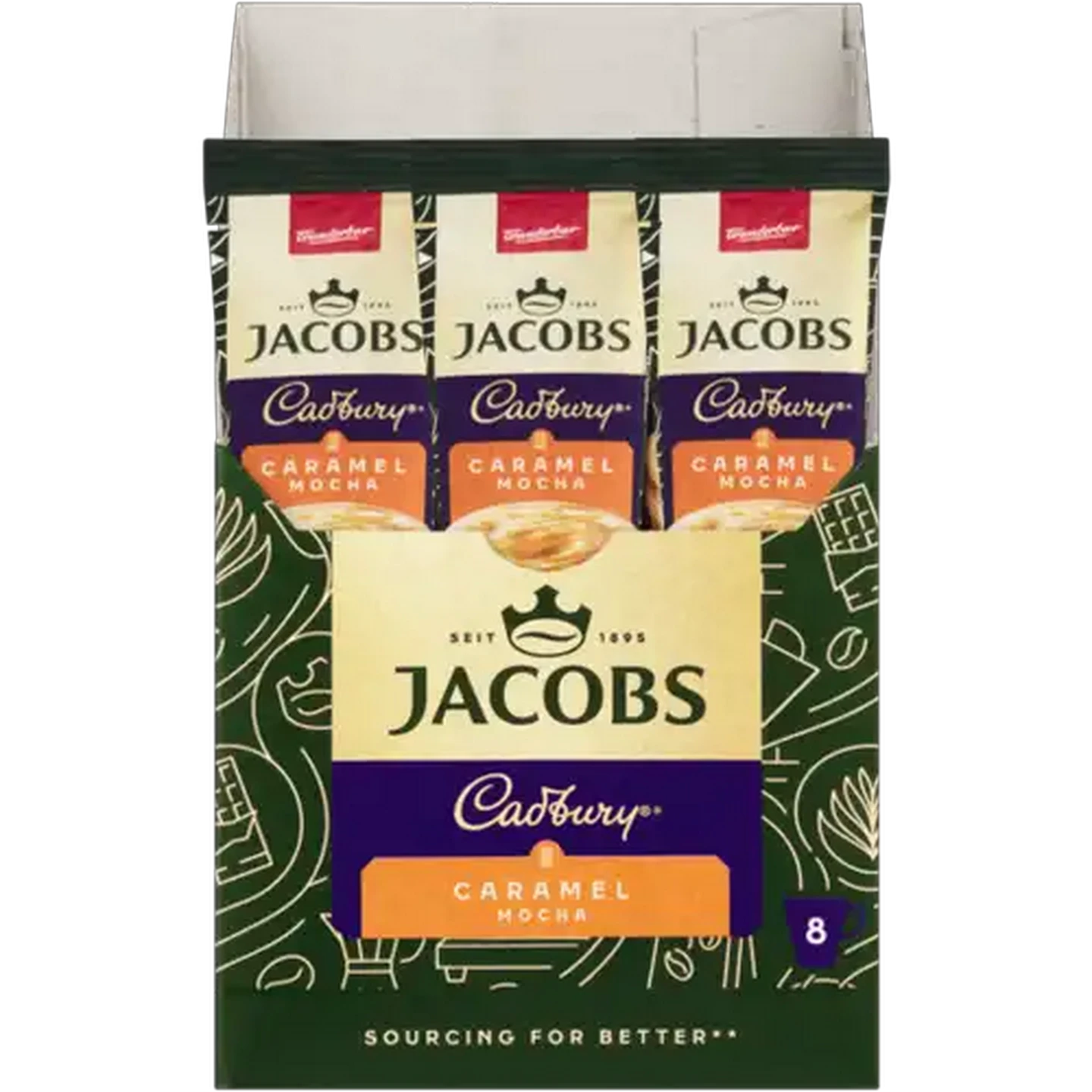 Image of Jacobs Cadbury Caramel Instant Mocha 8 x 18g