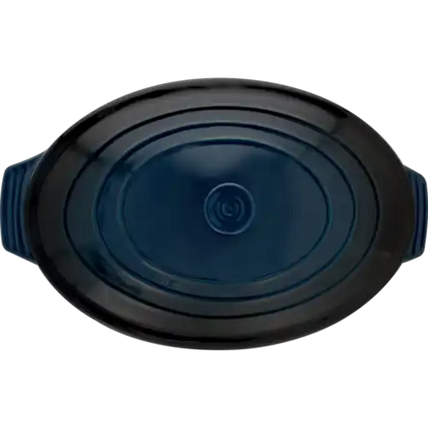 Image of Home Discovery Blue Oval Casserole with Lid 42cm