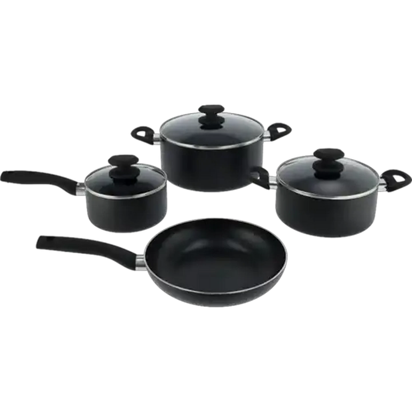 Image of Quisimo Classic Black Pressed Aluminium Cookware Set 7-Piece