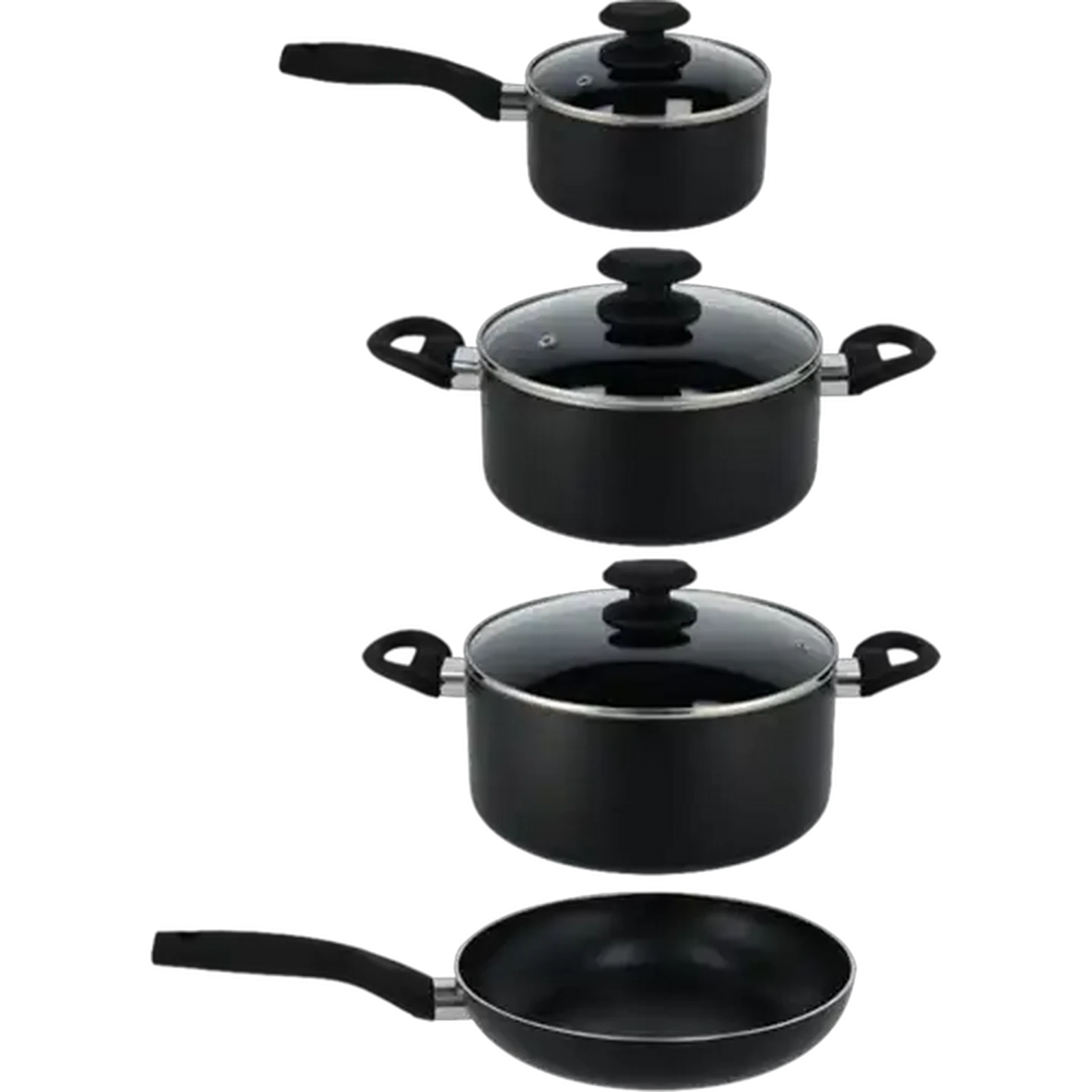 Image of Quisimo Classic Black Pressed Aluminium Cookware Set 7-Piece