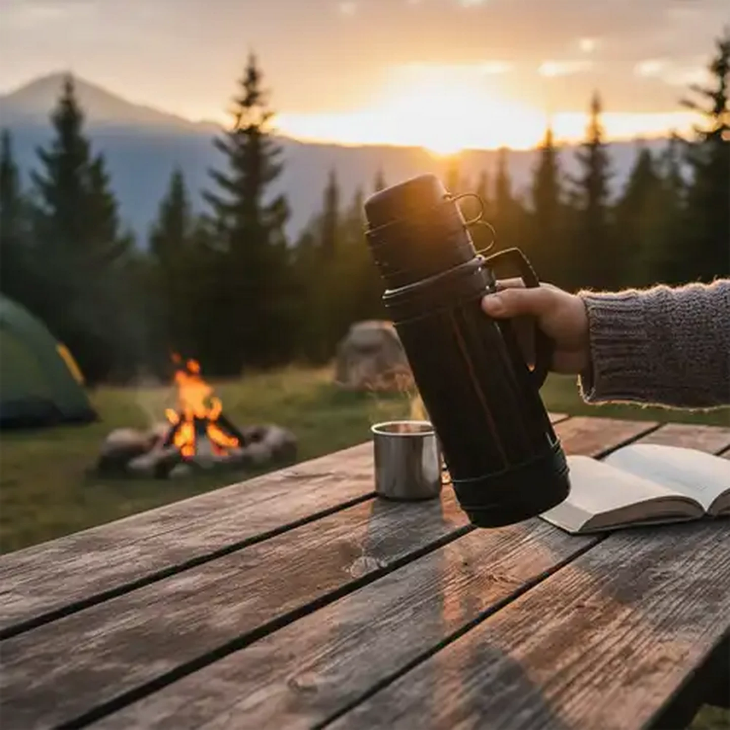 Image of TravelVac Glass Liner Black Vacuum Flask 1.0L