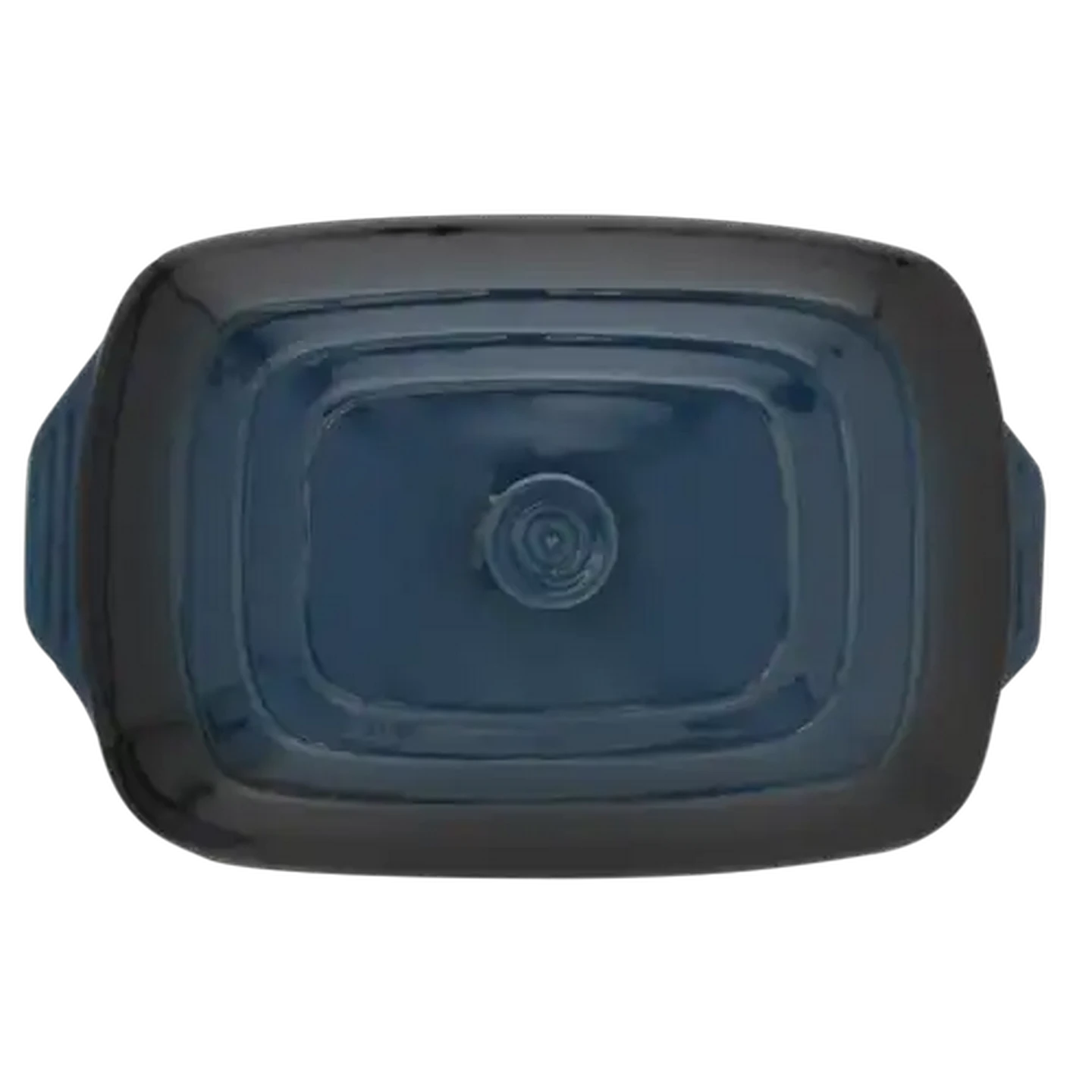 Image of Home Discovery Stoneware Blue Rectangular Casserole with Lid 38cm
