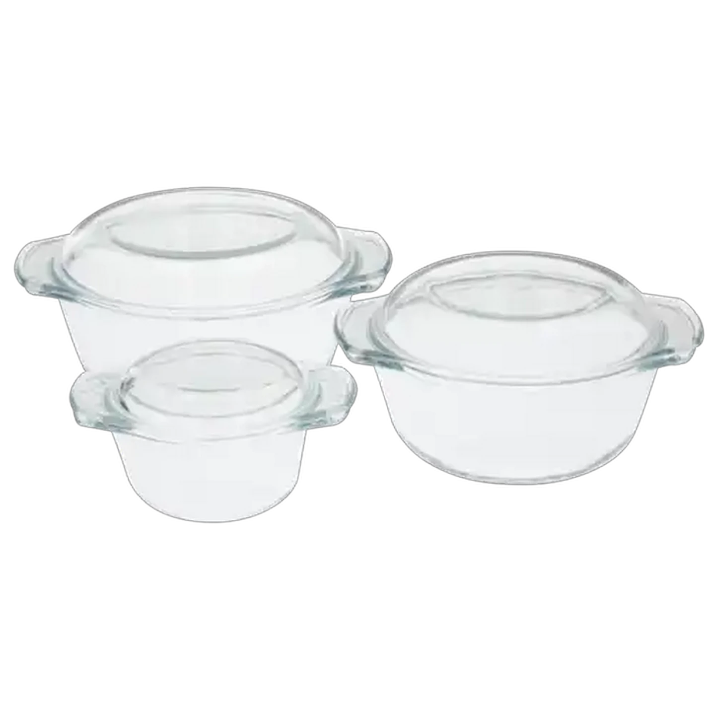 Image of Home Discovery Curve Glass Casserole Set 3-Piece