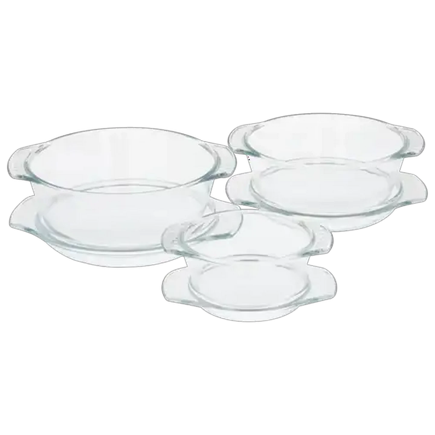 Image of Home Discovery Curve Glass Casserole Set 3-Piece