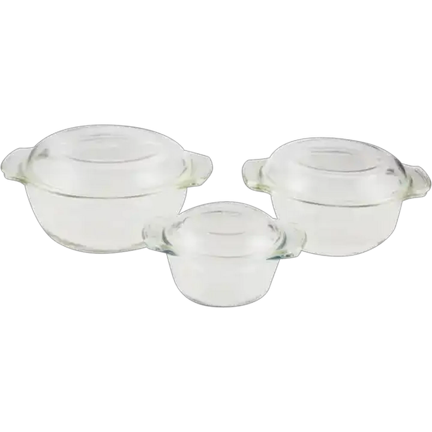 Image of Home Discovery Curve Glass Casserole Set 3-Piece