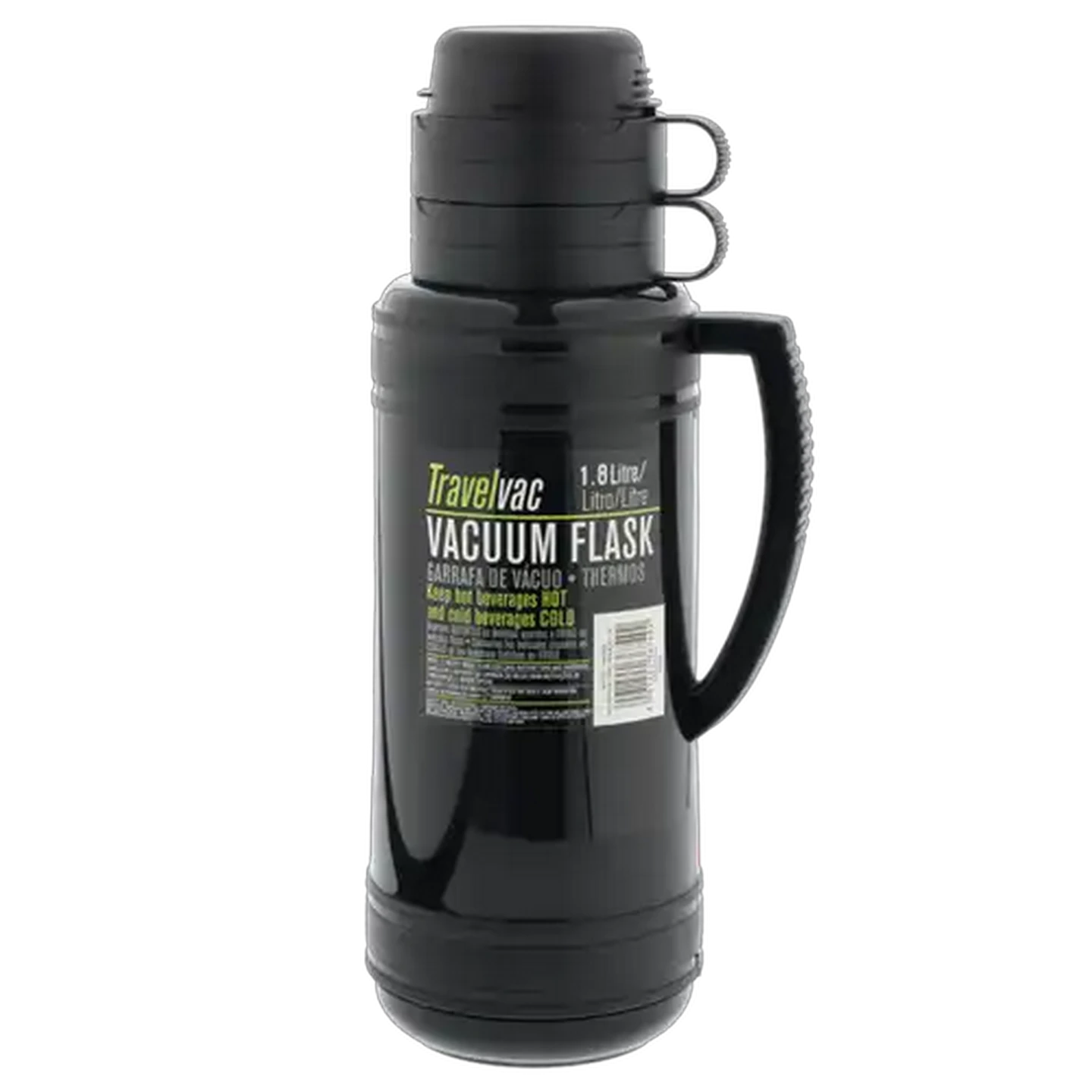 Image of TravelVac Glass Liner Black Vacuum Flask 1.8L