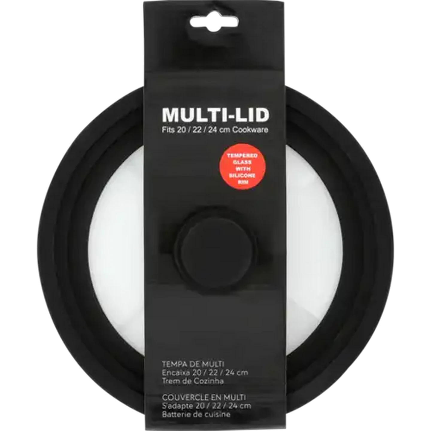 Image of Silicone & Glass Multi-Lid 20cm/22cm/24cm