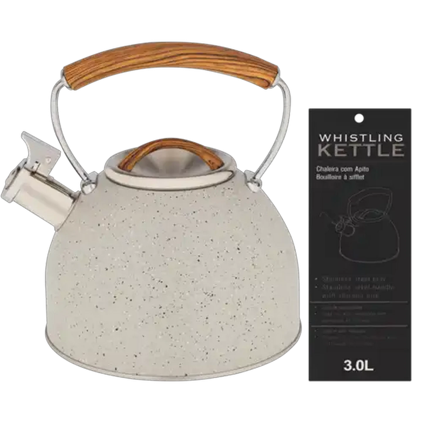 Image of Woodgrain Whistling Kettle 3L