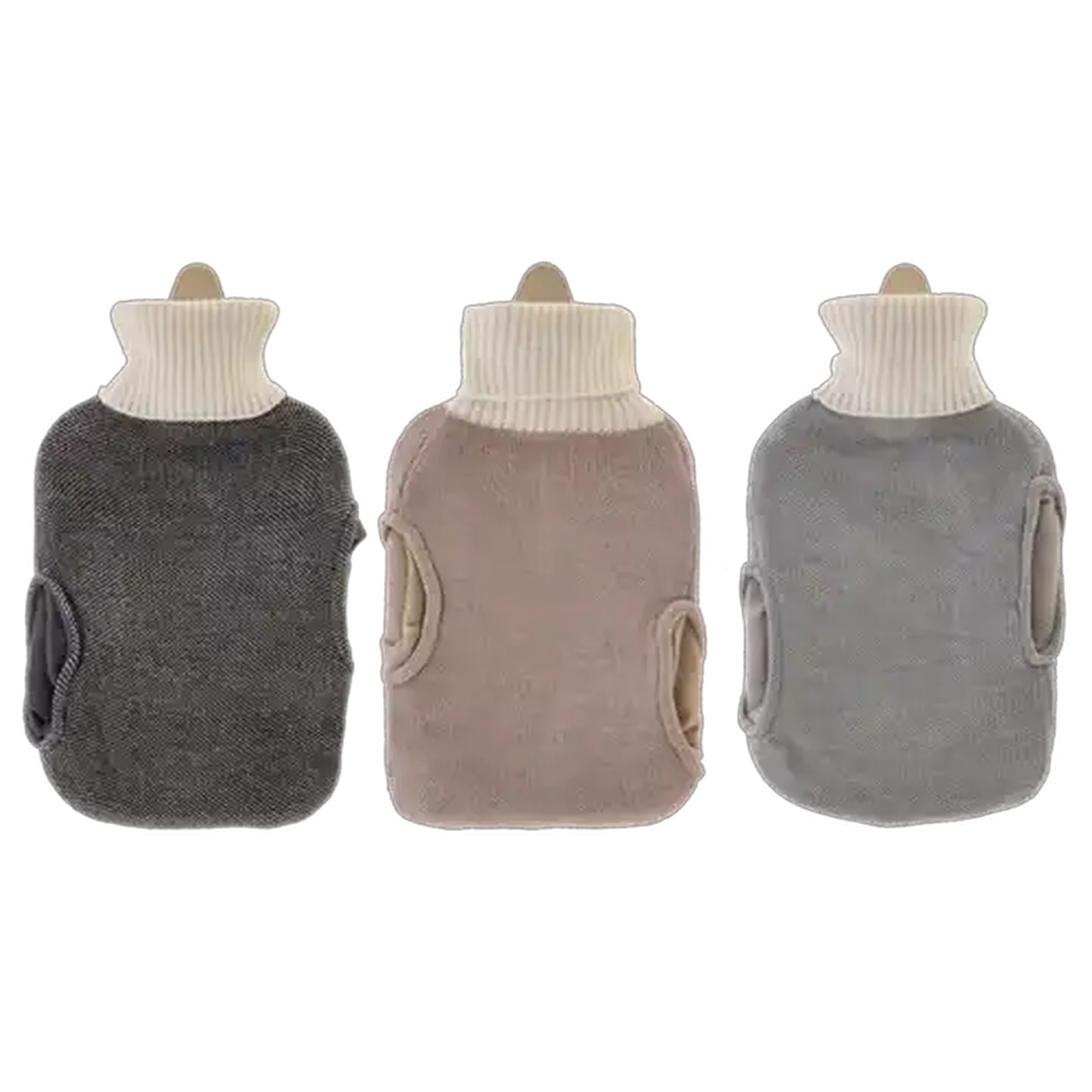 Image of Knitted Hand Warmer Pockets Hot Water Bottle 2L (Colour May Vary)