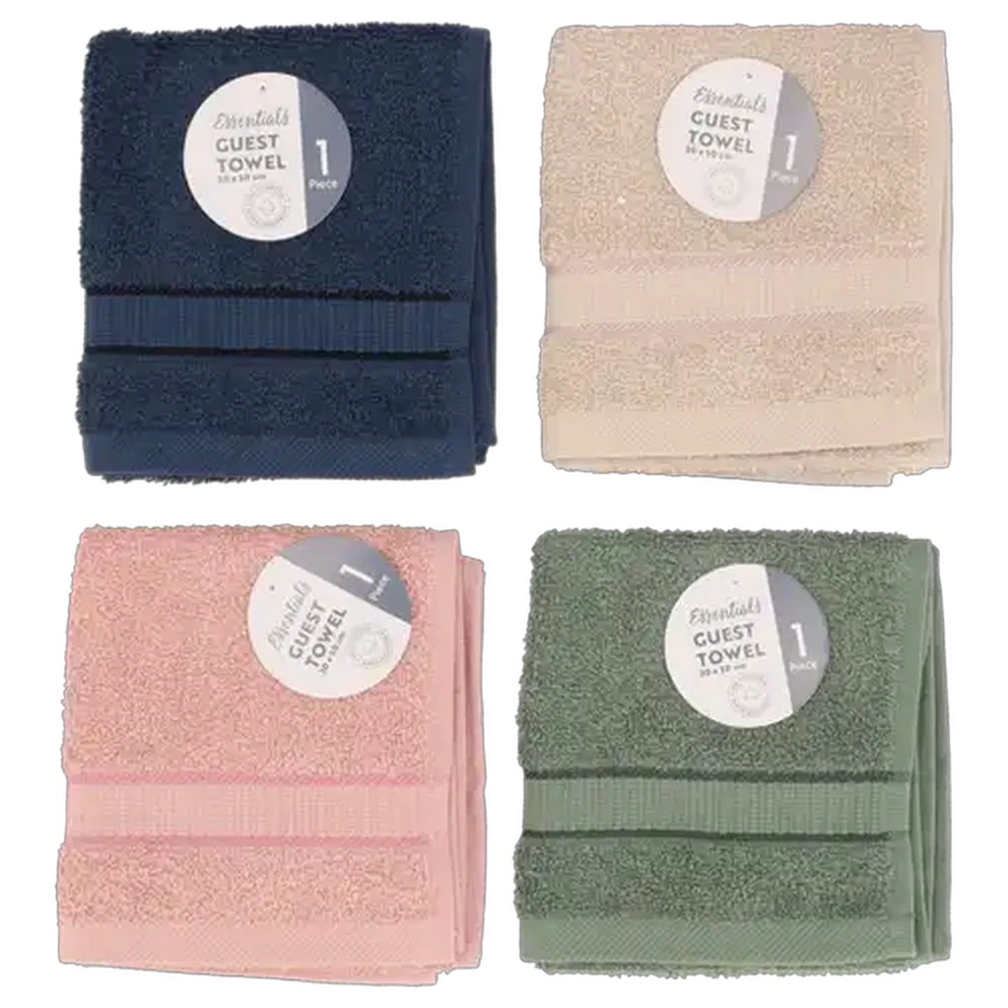 Image of Essentials Robin Cotton Guest Towel 30 x 50cm (Colour May Vary)