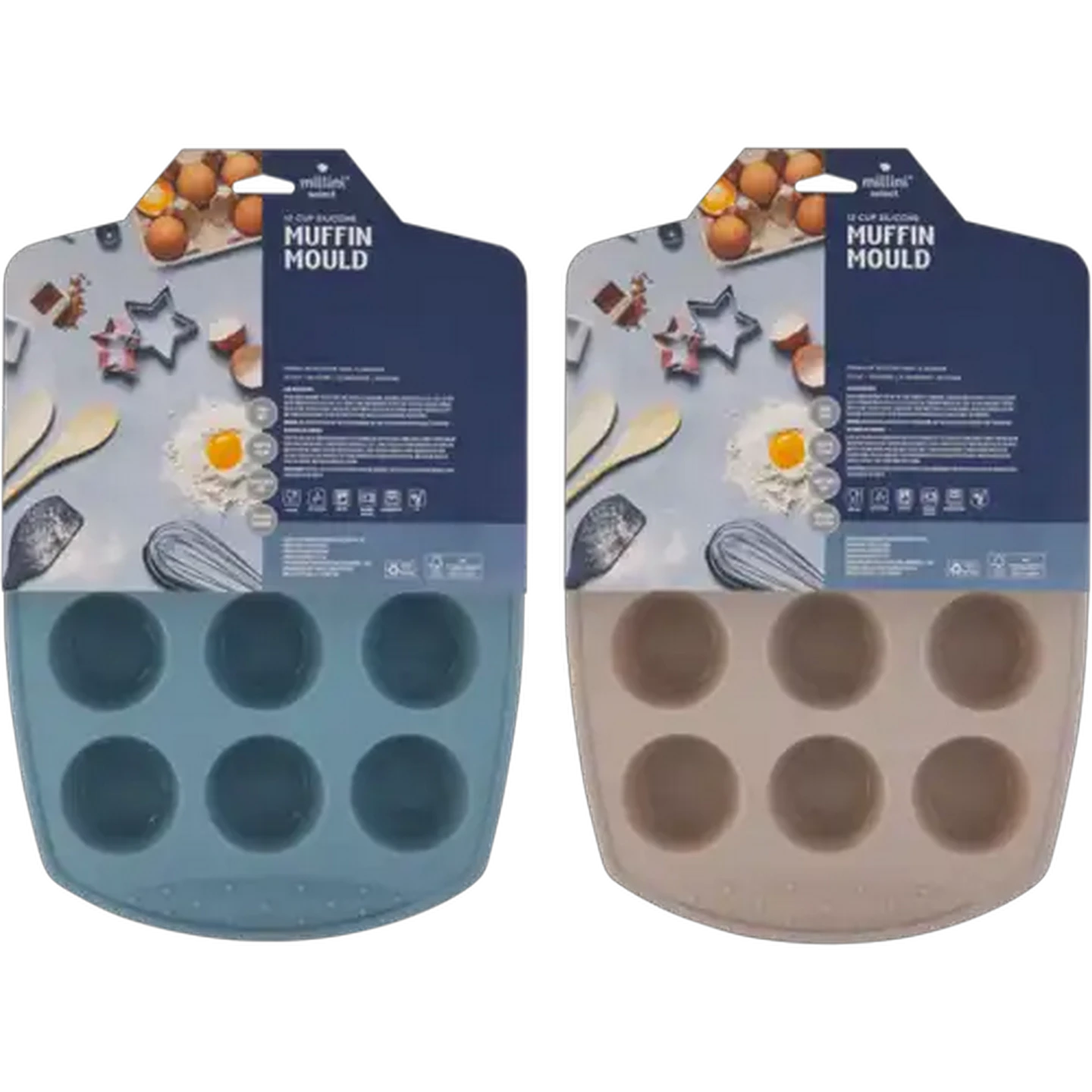 Image of Millini 12-Cup Silicone Muffin Mould (Colour May Vary)