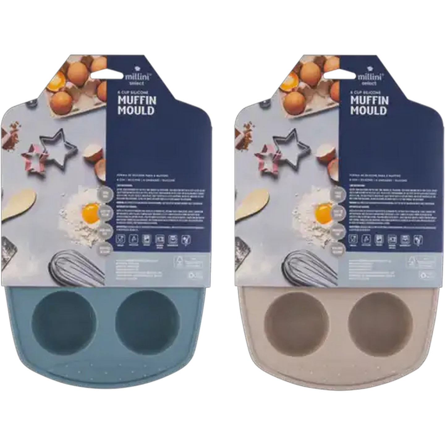 Image of Millini 6-Cup Silicone Muffin Mould (Colour May Vary)