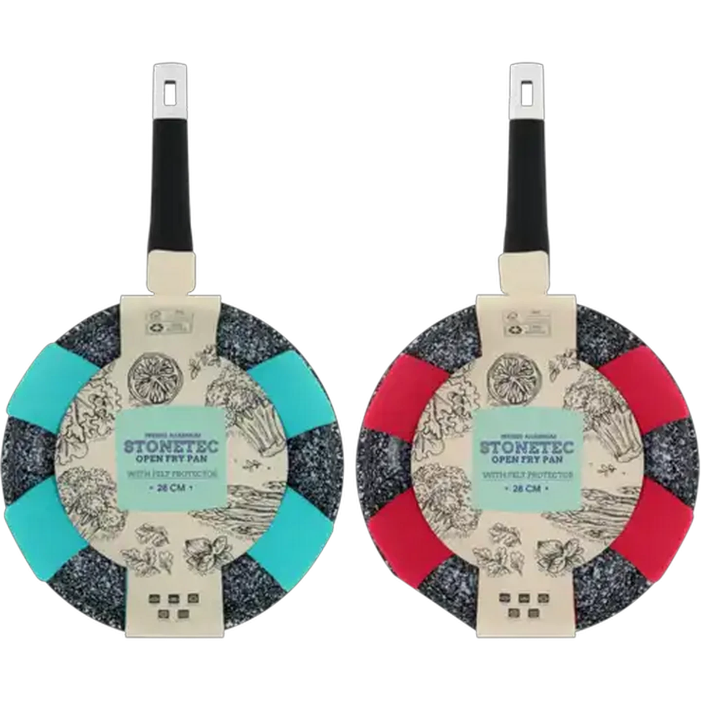 Image of Stonetec Open Fry Pan With Felt Protector 28cm (Colour May Vary)