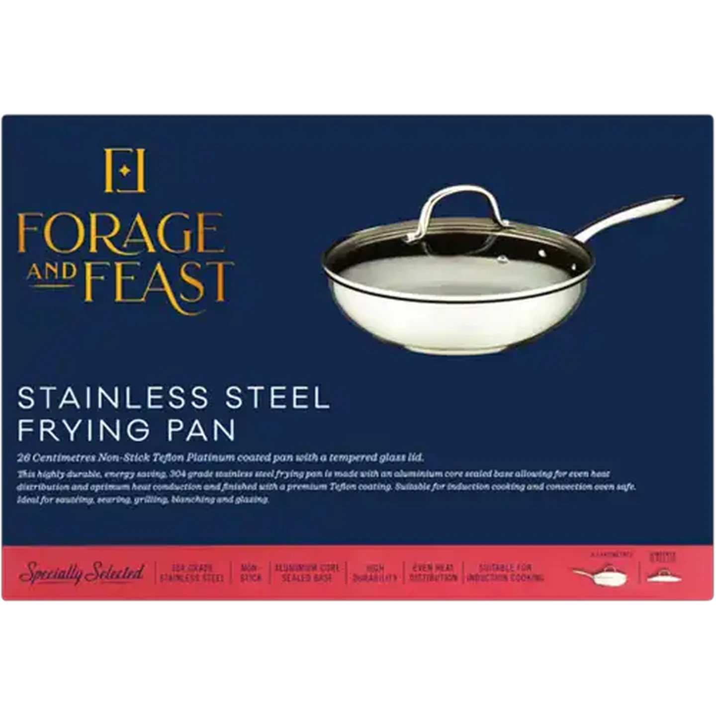 Image of Forage and Feast Stainless Steel Frying Pan 26cm