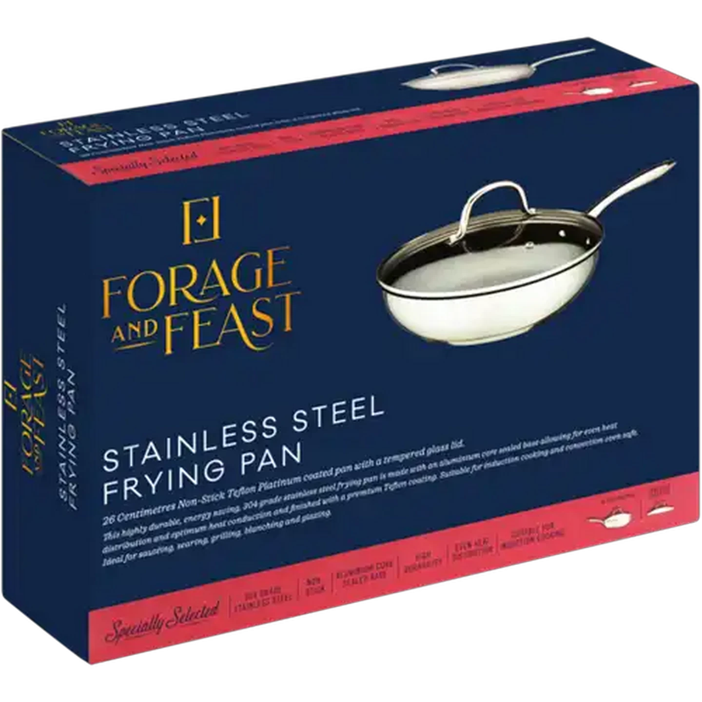 Image of Forage and Feast Stainless Steel Frying Pan 26cm