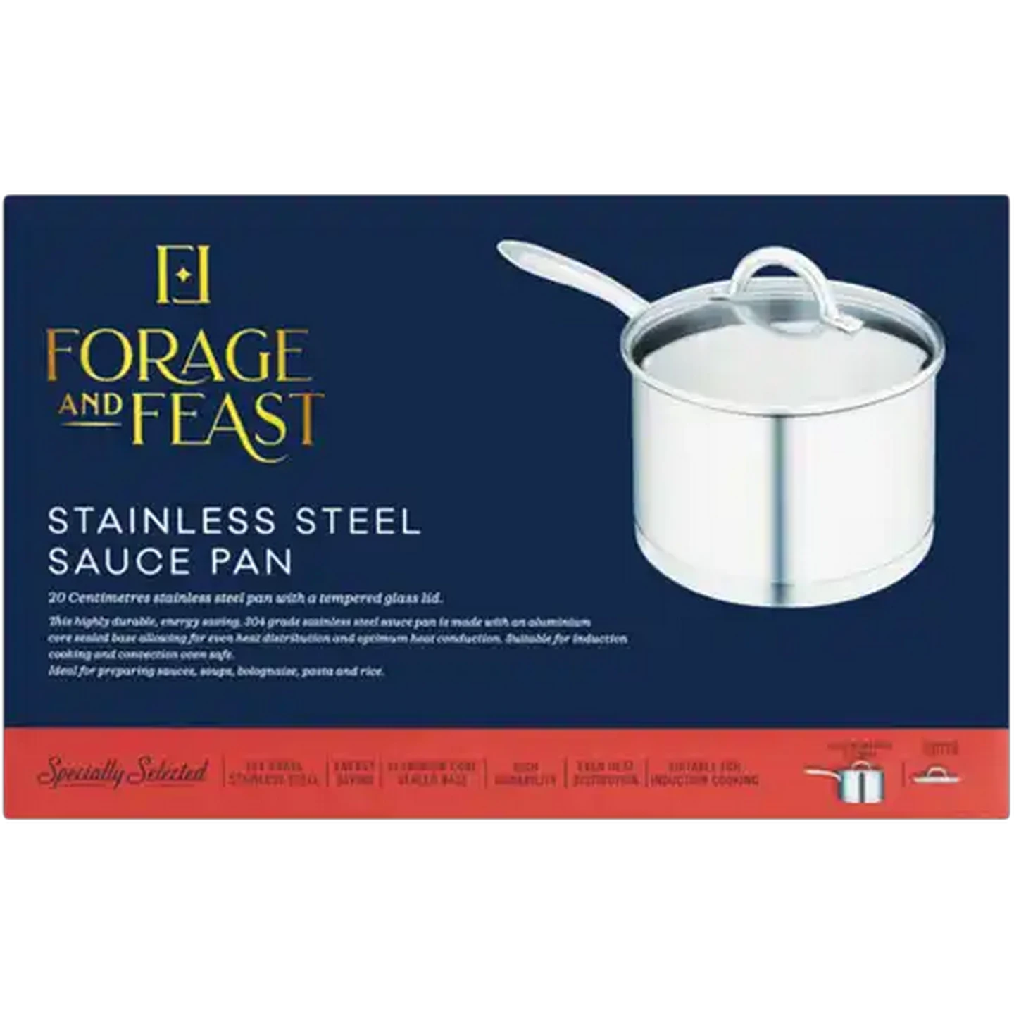 Image of Forage And Feast Stainless Steel Sauce Pan 20cm
