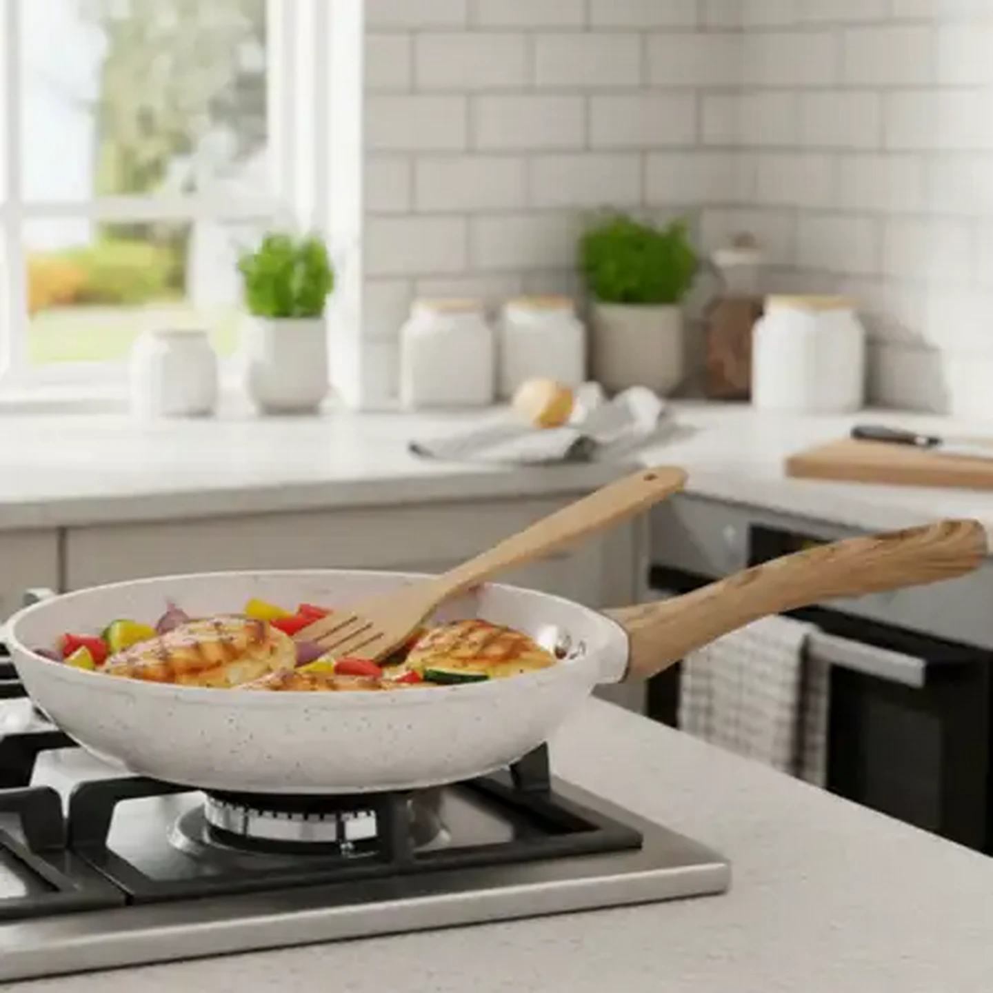 Image of Hazel Wood Forged Aluminium Frying Pan 24cm