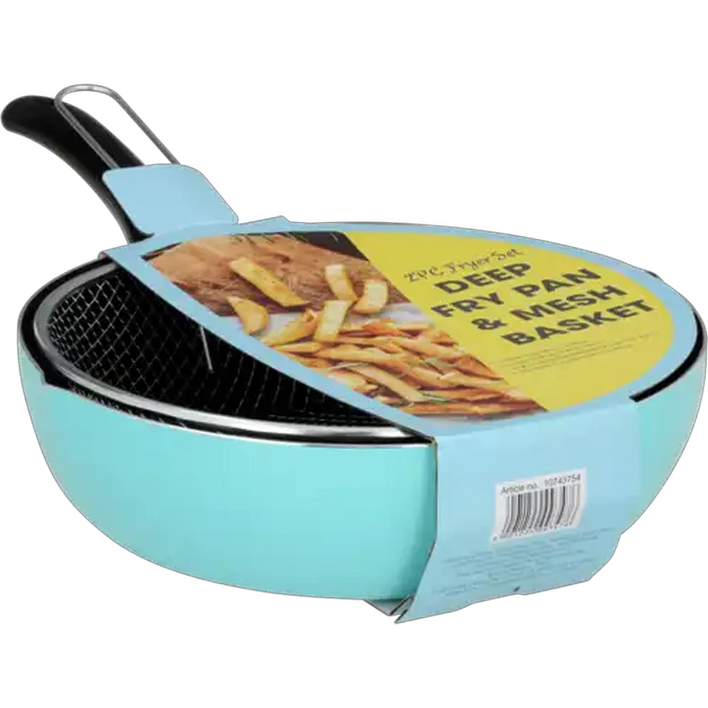 Image of Deep Fry Pan & Mesh Basket Set 2-Piece (Colour May Vary)